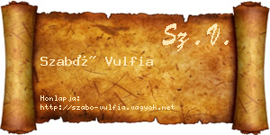 Szabó Vulfia névjegykártya